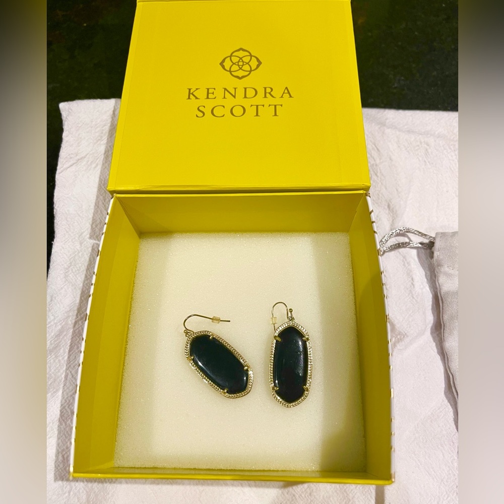 Kendra Scott earrings - Black stone with gold